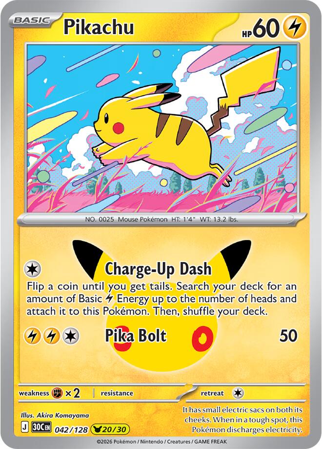 Pikachu (042/128) [Mega Evolution: 30th Celebration] | L.A. Mood Comics and Games