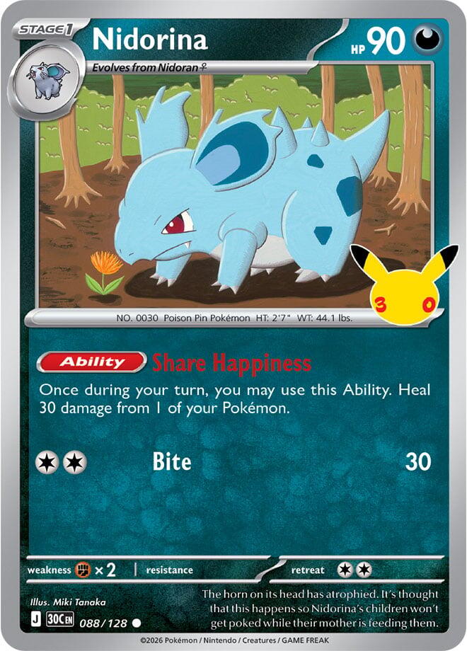Nidorina (088/128) [Mega Evolution: 30th Celebration] | L.A. Mood Comics and Games