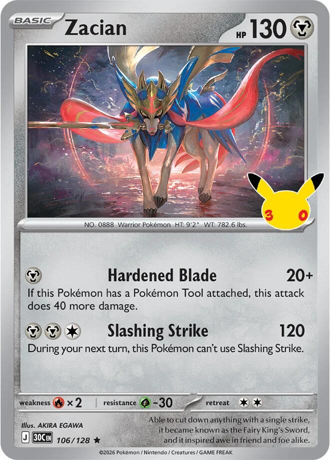 Zacian (106/128) [Mega Evolution: 30th Celebration] | L.A. Mood Comics and Games