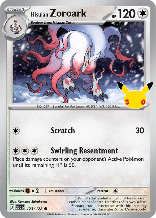 Hisuian Zoroark (123/128) [Mega Evolution: 30th Celebration] | L.A. Mood Comics and Games