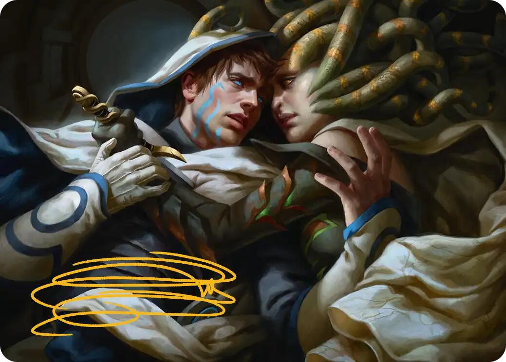 Vraska's Final Mercy Art Card (Gold-Stamped Signature) [Reality Fracture Art Series] | L.A. Mood Comics and Games