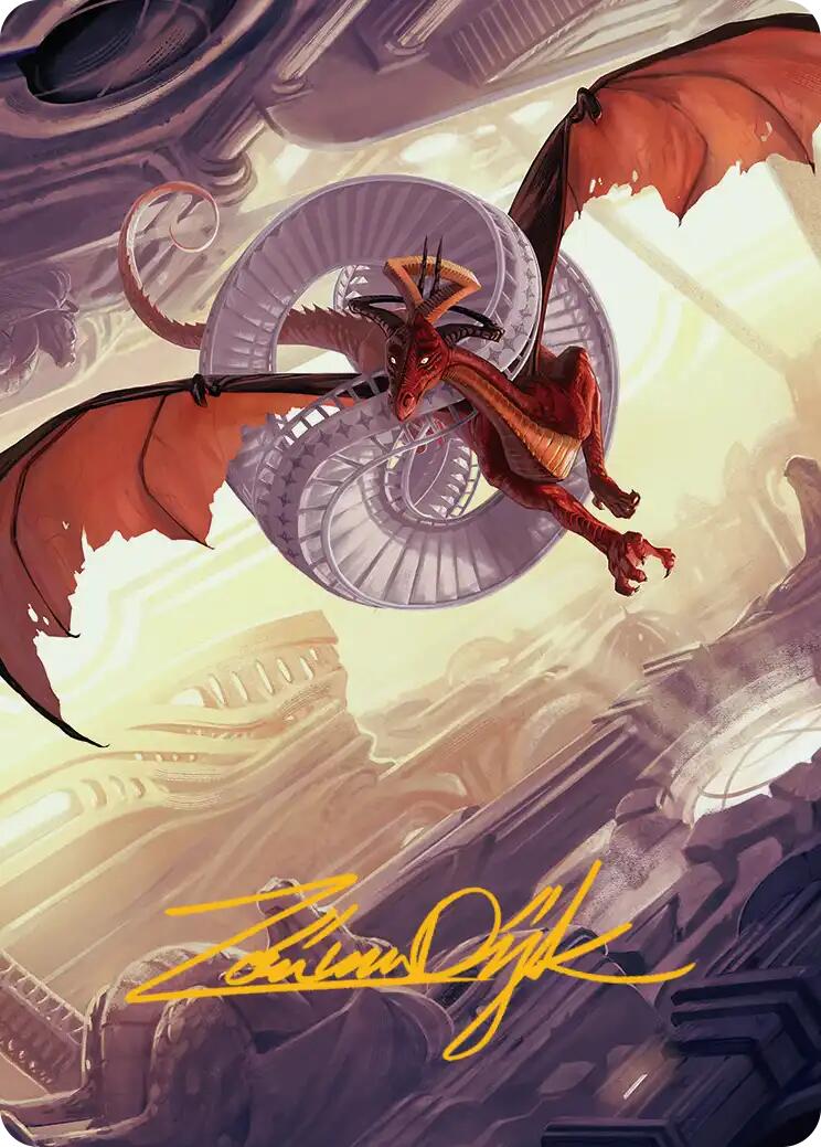 Draconic Visitor Art Card (Gold-Stamped Signature) [Reality Fracture Art Series] | L.A. Mood Comics and Games