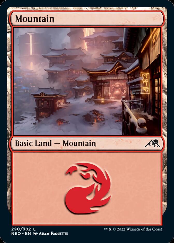 Mountain (290) [Kamigawa: Neon Dynasty] | L.A. Mood Comics and Games