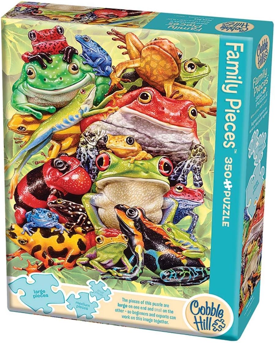 Puzzle 350 Family Pieces: Frog Pile | L.A. Mood Comics and Games