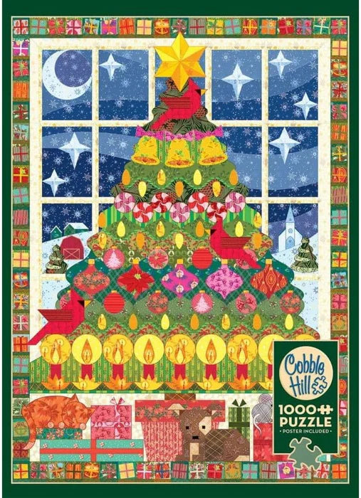 Puzzle 1000 Quilted Christmas Tree | L.A. Mood Comics and Games