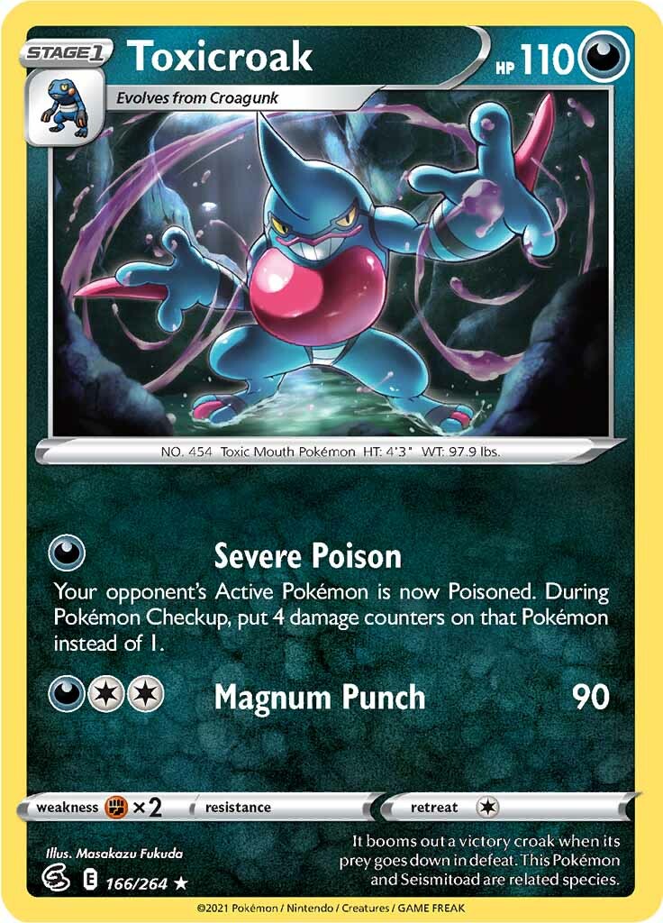 Toxicroak (166/264) [Sword & Shield: Fusion Strike] | L.A. Mood Comics and Games