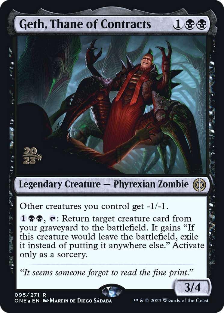 Geth, Thane of Contracts [Phyrexia: All Will Be One Prerelease Promos] | L.A. Mood Comics and Games