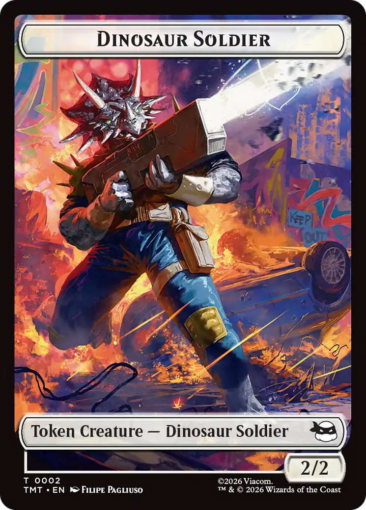 Dinosaur Soldier // Copy Double-Sided Token [Teenage Mutant Ninja Turtles Tokens] | L.A. Mood Comics and Games