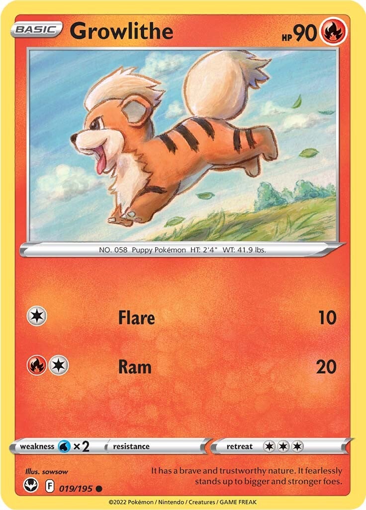 Growlithe (019/195) [Sword & Shield: Silver Tempest] | L.A. Mood Comics and Games