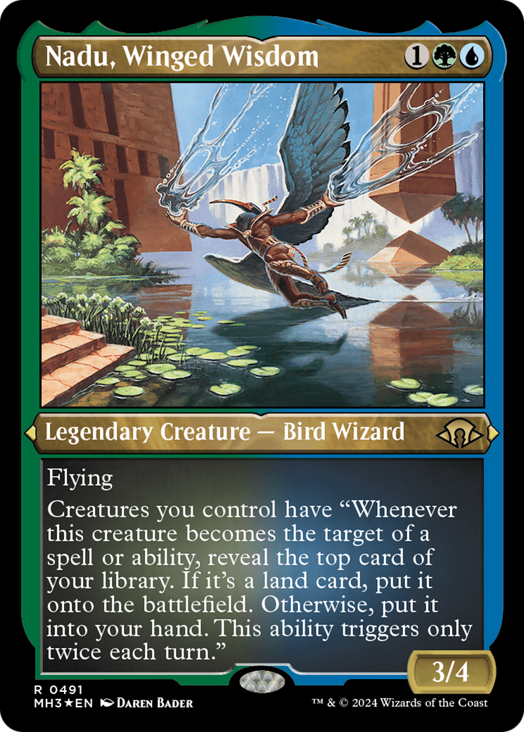 Nadu, Winged Wisdom (Foil Etched) [Modern Horizons 3] | L.A. Mood Comics and Games