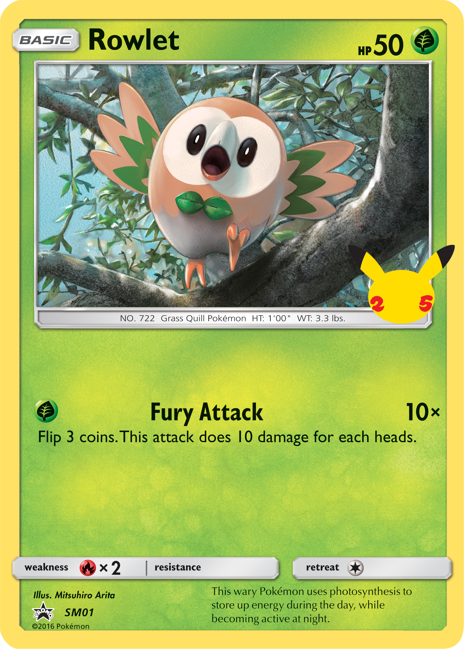 Rowlet (SM01) (Jumbo Card) [First Partner Pack] | L.A. Mood Comics and Games