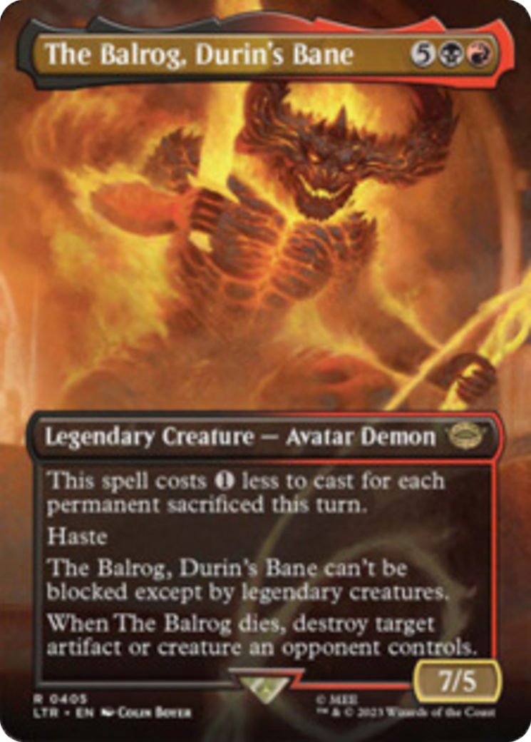 The Balrog, Durin's Bane (Borderless Alternate Art) [The Lord of the Rings: Tales of Middle-Earth] | L.A. Mood Comics and Games