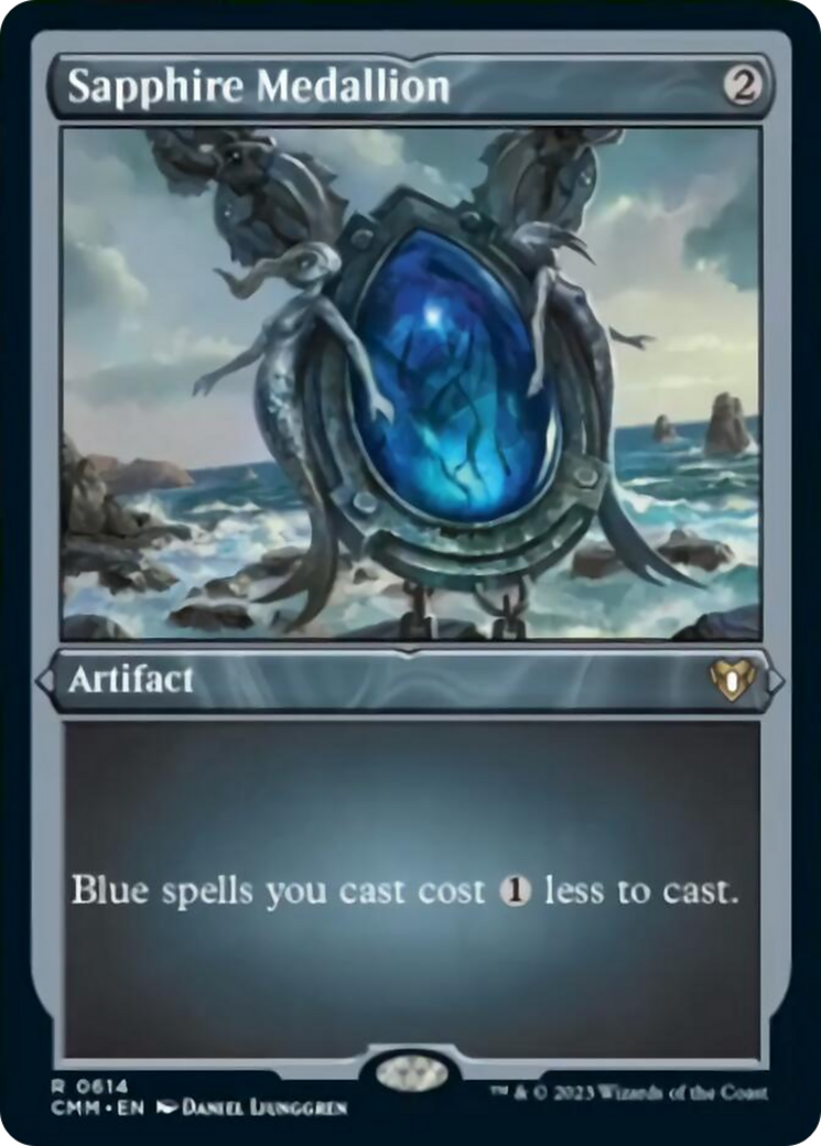 Sapphire Medallion (Foil Etched) [Commander Masters] | L.A. Mood Comics and Games