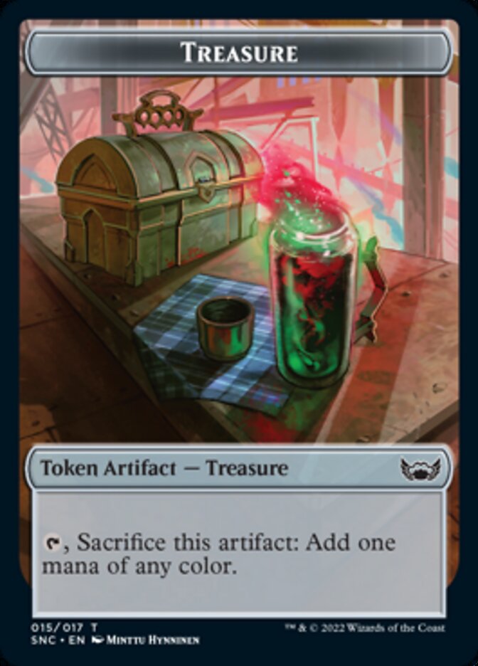 Treasure (015) // Rhino Warrior Double-Sided Token [Streets of New Capenna Tokens] | L.A. Mood Comics and Games