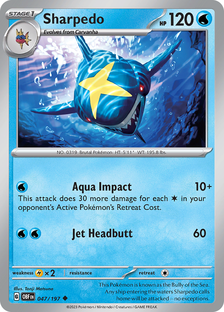 Sharpedo (047/197) [Scarlet & Violet: Obsidian Flames] | L.A. Mood Comics and Games