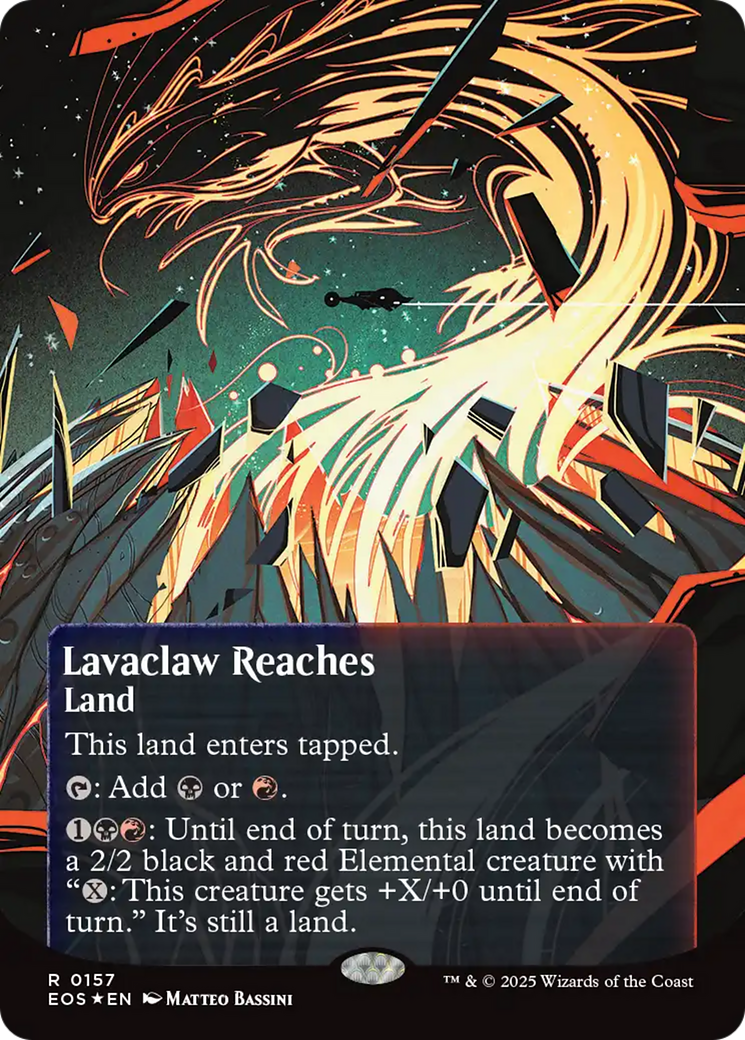 Lavaclaw Reaches (0157) (Borderless) (Galaxy Foil) [Edge of Eternities: Stellar Sights] | L.A. Mood Comics and Games