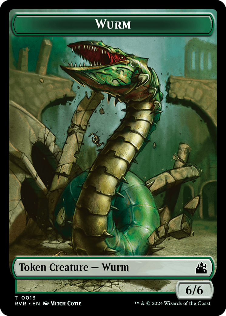 Elf Knight // Wurm Double-Sided Token [Ravnica Remastered Tokens] | L.A. Mood Comics and Games