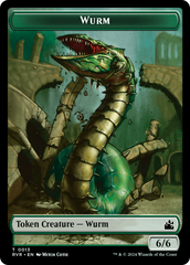Elf Knight // Wurm Double-Sided Token [Ravnica Remastered Tokens] | L.A. Mood Comics and Games