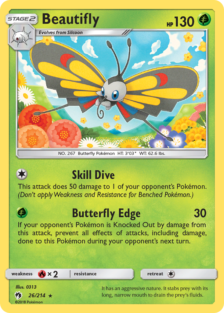 Beautifly (26/214) [Sun & Moon: Lost Thunder] | L.A. Mood Comics and Games