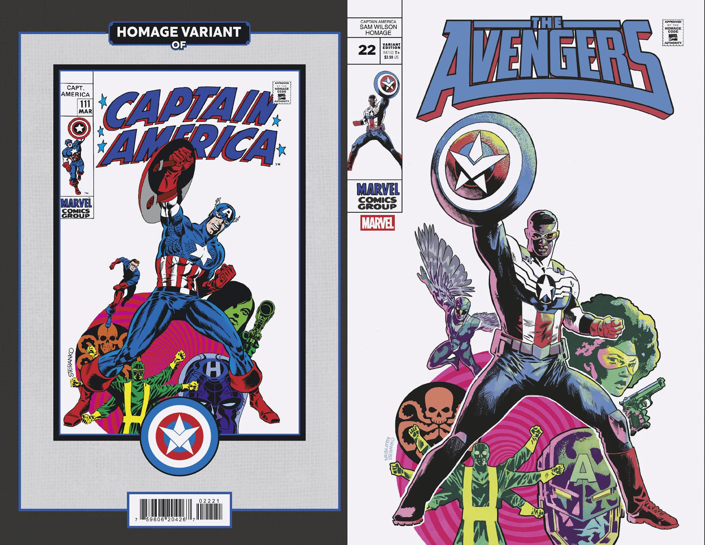 Avengers #22 Mike Walsh Captain America Sam Wilson Homage Variant | L.A. Mood Comics and Games