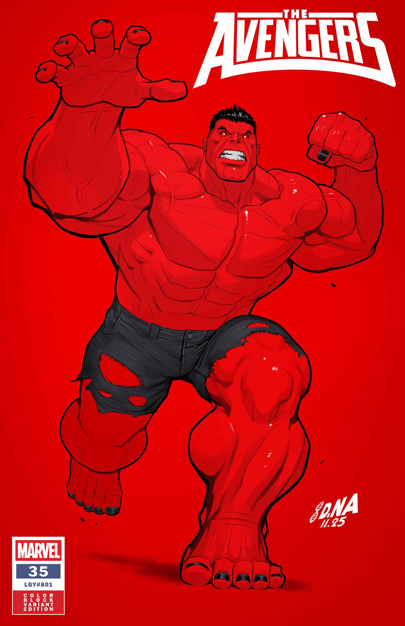 Avengers #35 David Nakayama Color Block Red Variant | L.A. Mood Comics and Games