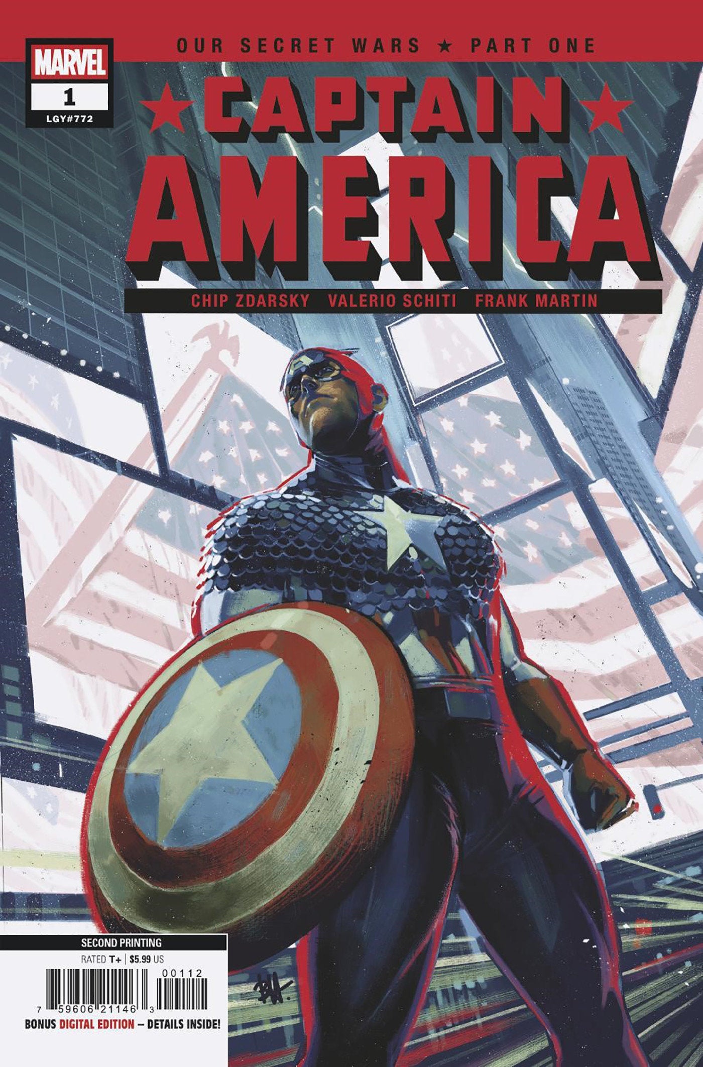 Captain America #1 Ben Harvey 2nd Print Variant | L.A. Mood Comics and Games