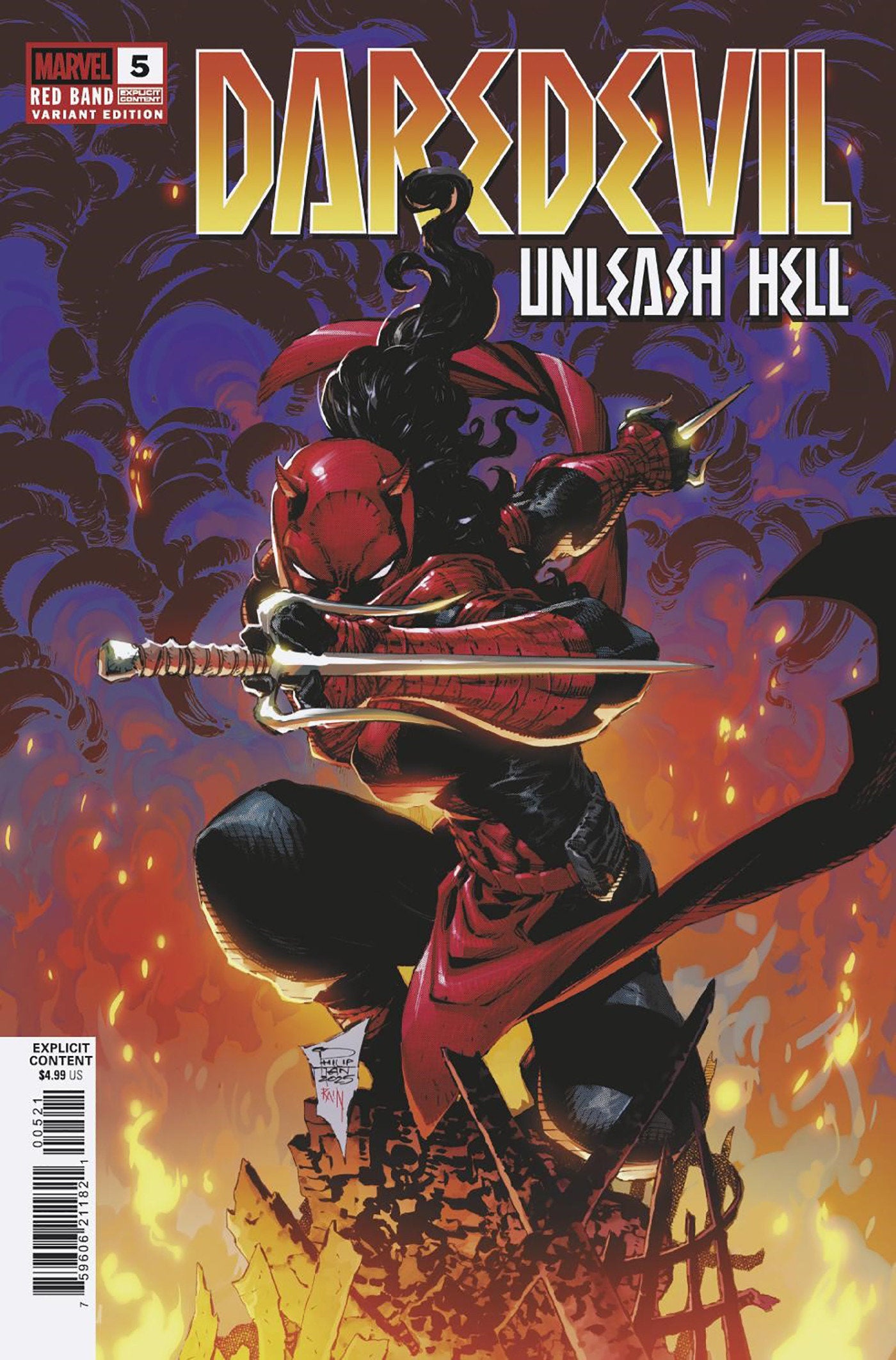 Daredevil: Unleash Hell - Red Band #5 Philip Tan Variant [Polybagged] | L.A. Mood Comics and Games