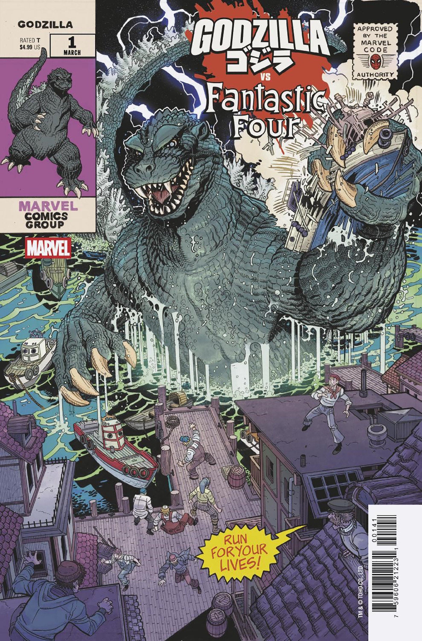 Godzilla vs. Fantastic Four #1 Nick Bradshaw Monster Homage Variant | L.A. Mood Comics and Games