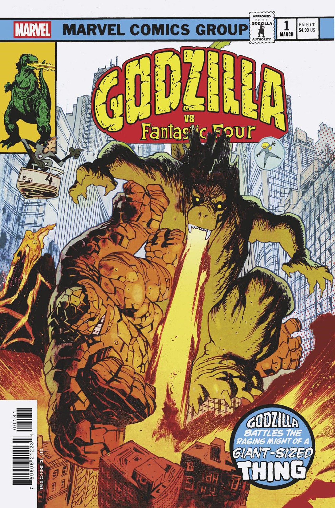 Godzilla vs. Fantastic Four #1 James Harren Godzilla King Of The Monsters Homage Variant | L.A. Mood Comics and Games