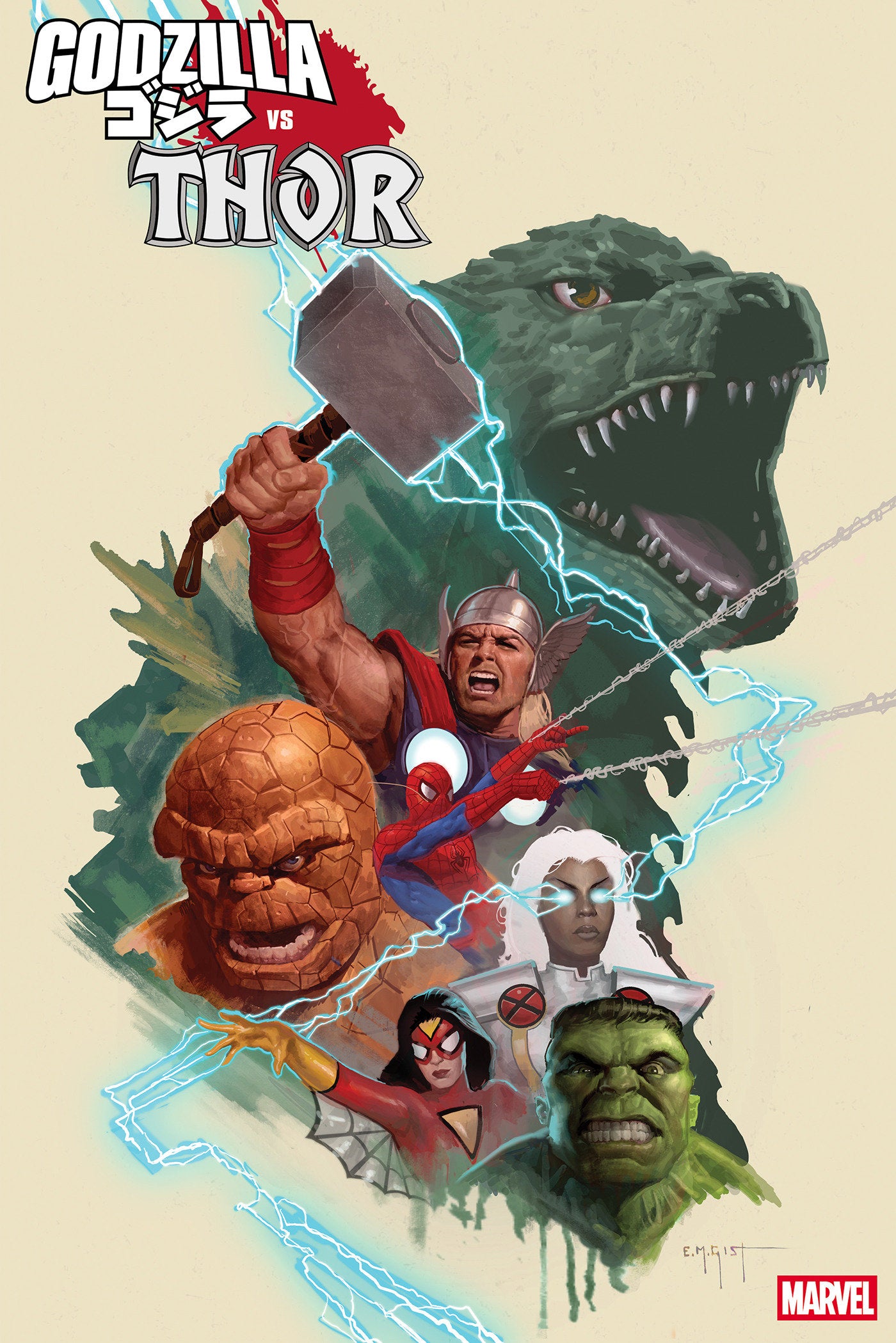 Godzilla vs. Thor #1 E.M. Gist Marvel Universe Variant | L.A. Mood Comics and Games
