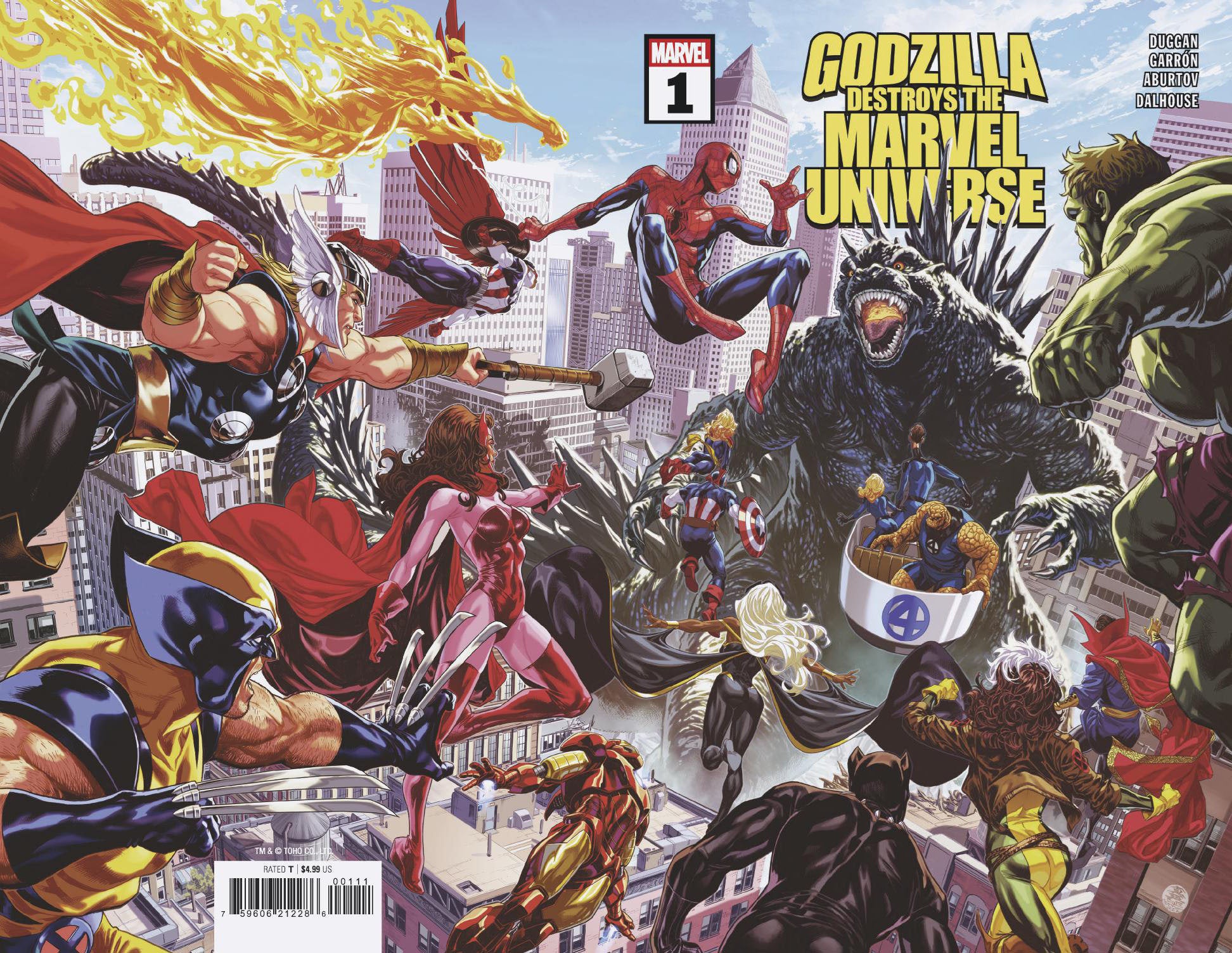 Godzilla Destroys The Marvel Universe #1 Wraparound Cover | L.A. Mood Comics and Games