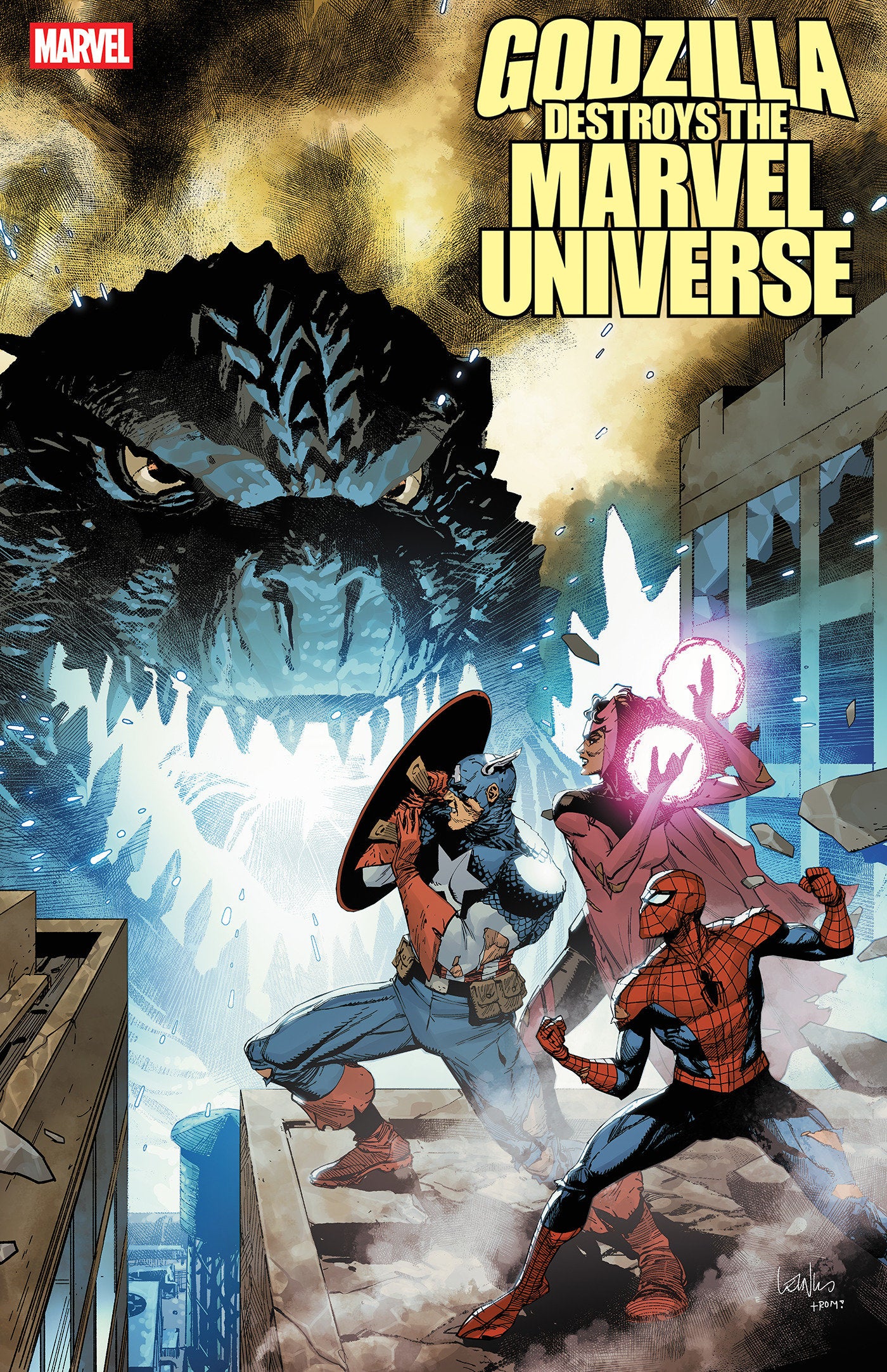 Godzilla Destroys The Marvel Universe #1 Leinil Yu 2nd Print Variant | L.A. Mood Comics and Games