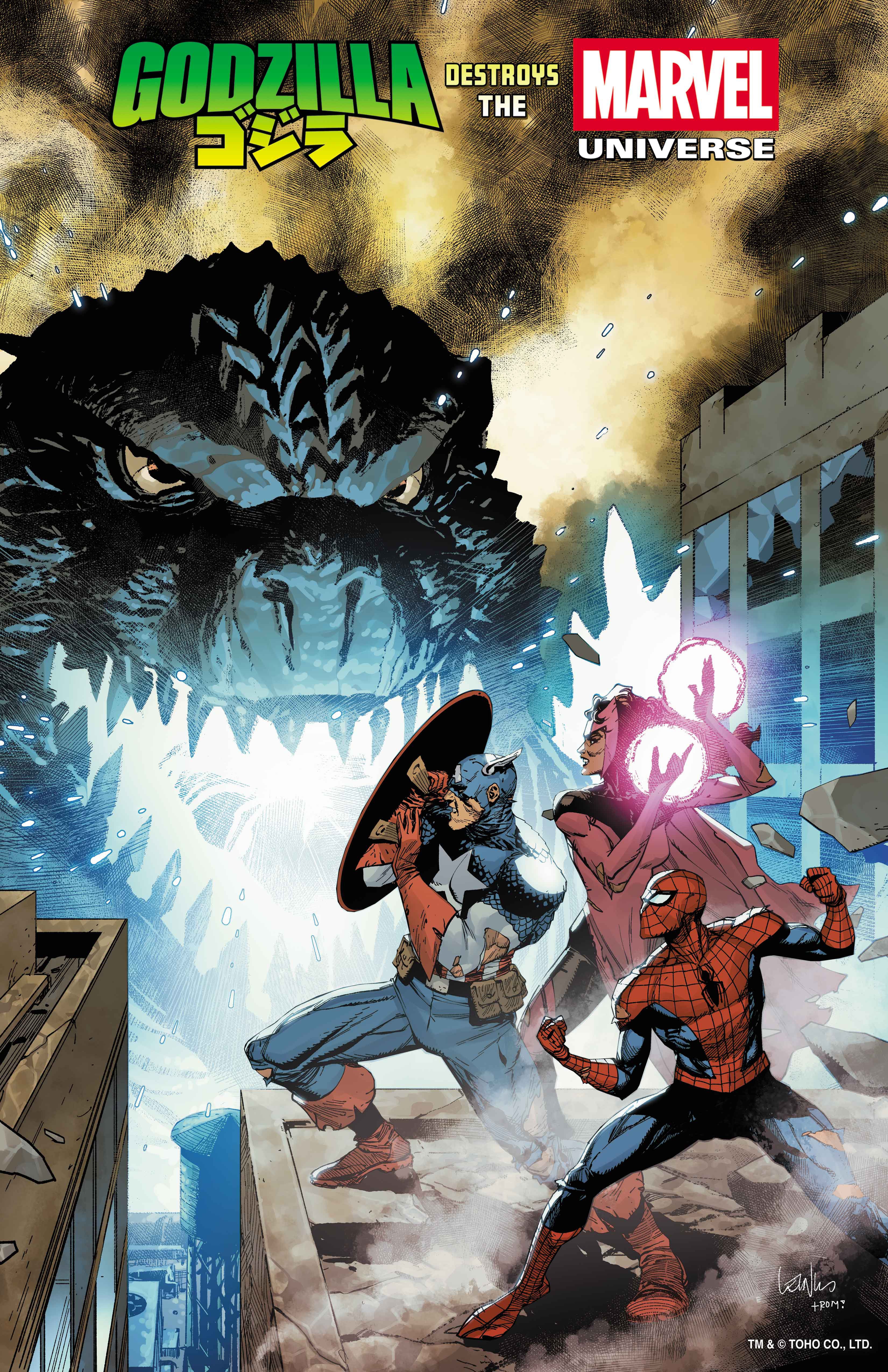 Godzilla Destroys The Marvel Universe #1 Leinil Yu Foil Variant | L.A. Mood Comics and Games