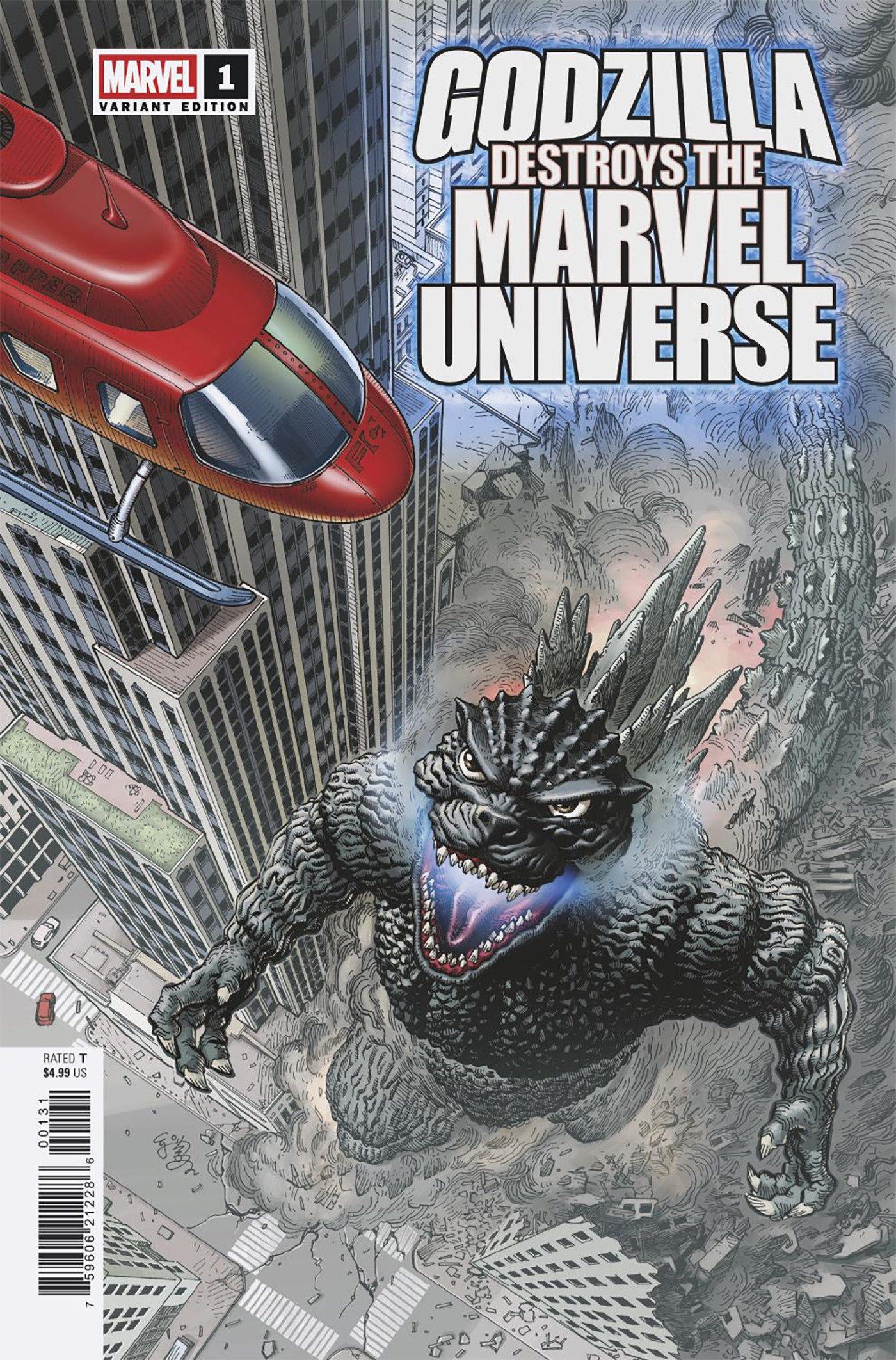 Godzilla Destroys The Marvel Universe #1 E.J. Su Fan Favorite Variant | L.A. Mood Comics and Games