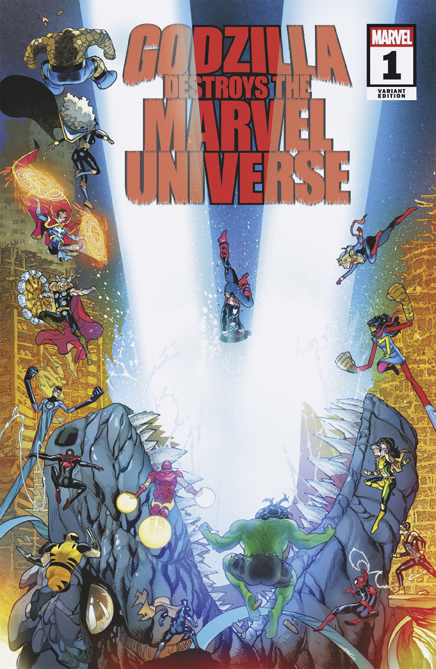 Godzilla Destroys The Marvel Universe #1 Javier Garron Variant | L.A. Mood Comics and Games