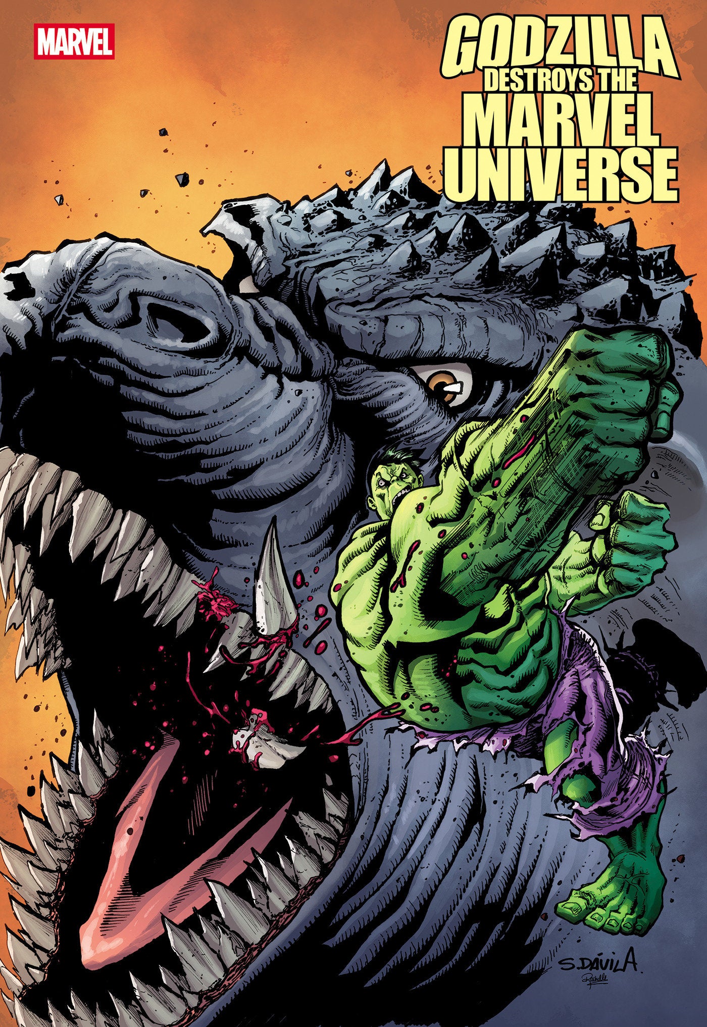Godzilla Destroys The Marvel Universe #4 Sergio Davila Fan Favorite Variant | L.A. Mood Comics and Games