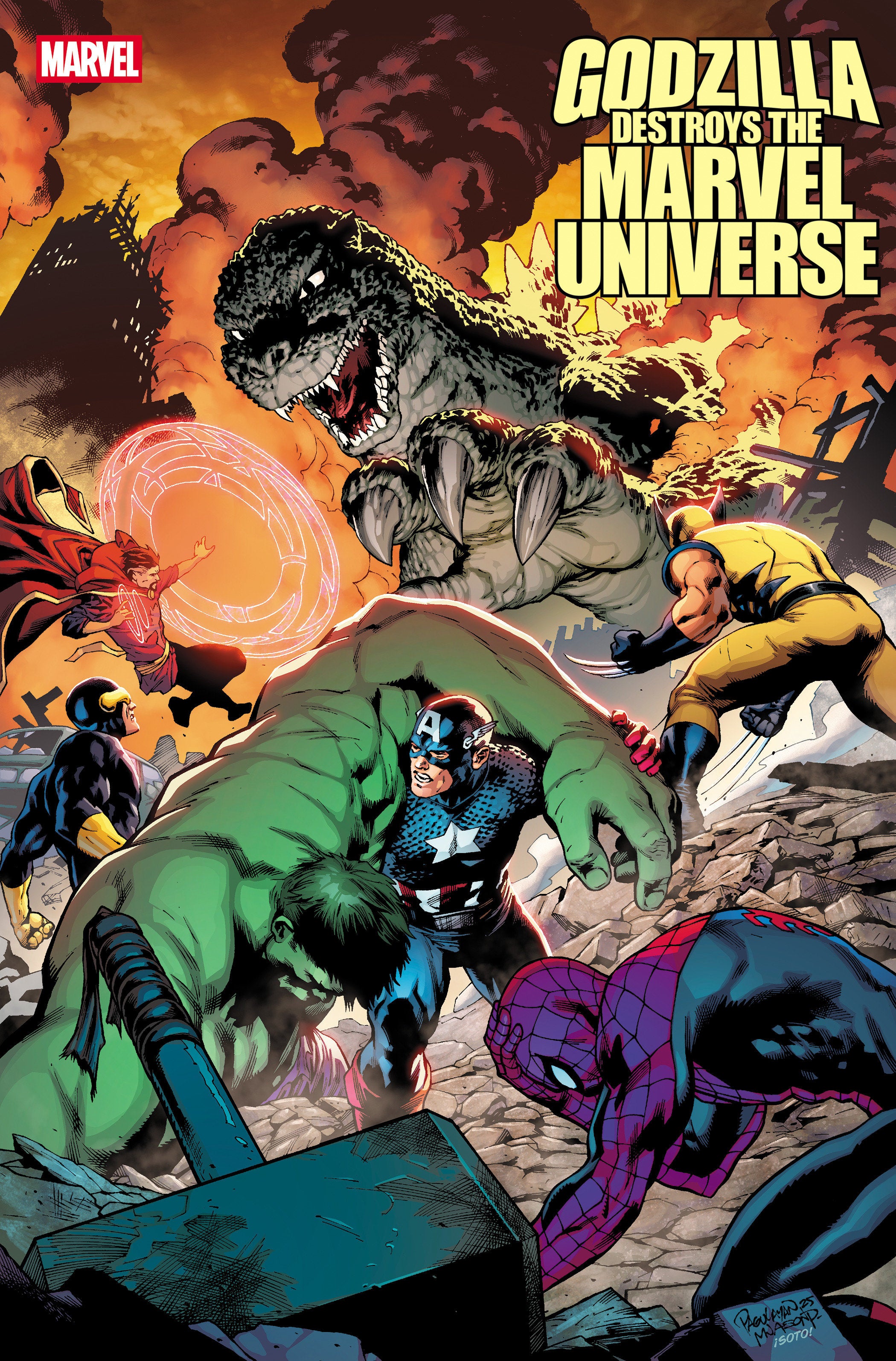Godzilla Destroys The Marvel Universe #5 Carlo Pagulayan Fan Favorite Variant | L.A. Mood Comics and Games