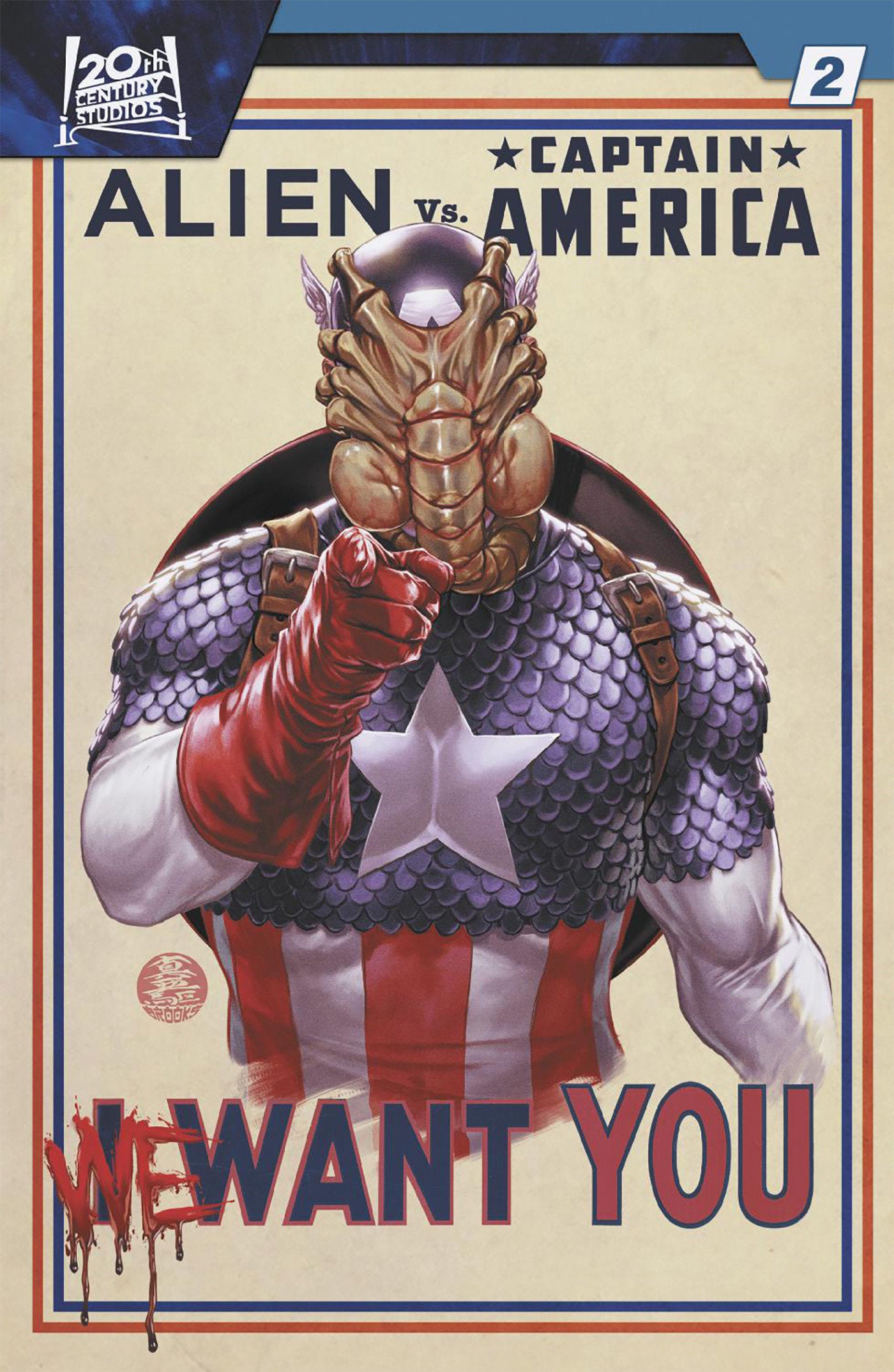 Alien vs. Captain America #2 Mark Brooks Variant | L.A. Mood Comics and Games