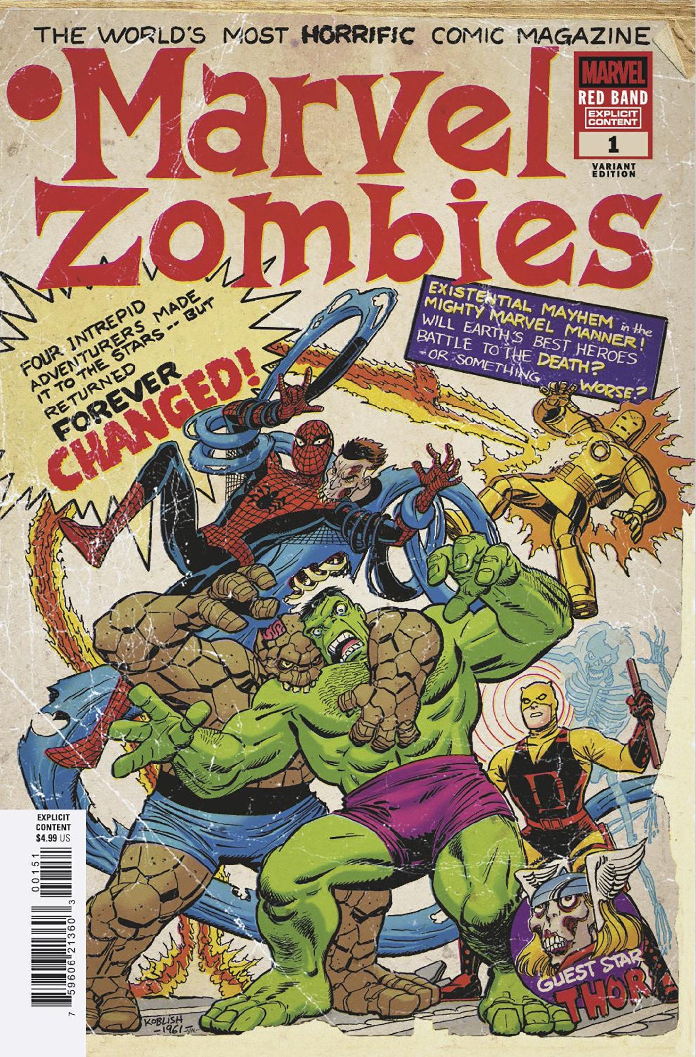 Marvel Zombies: Red Band #1 Scott Koblish Retro Zombie Variant [Polybagged] | L.A. Mood Comics and Games