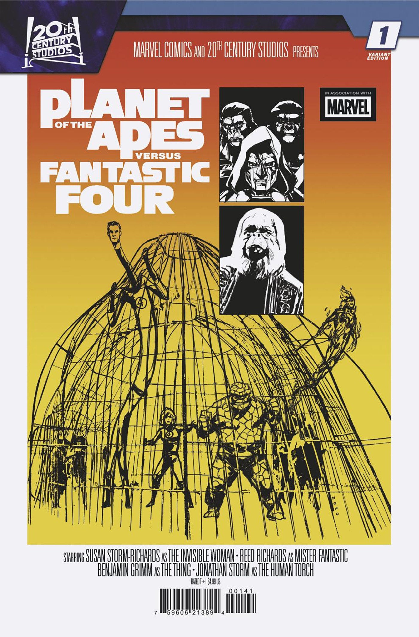 Planet Of The Apes vs. Fantastic Four #1 Phil Noto Movie Homage Variant | L.A. Mood Comics and Games