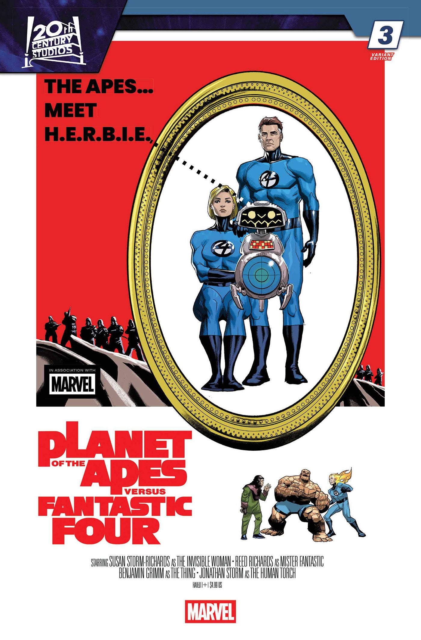 Planet Of The Apes vs. Fantastic Four #3 Pete Woods Movie Homage Variant | L.A. Mood Comics and Games