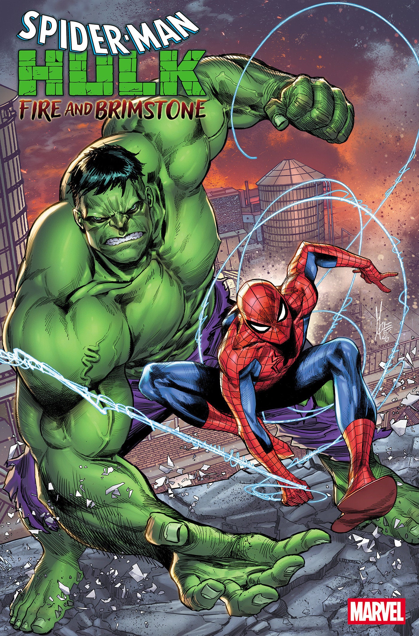 Spider-Man/Hulk: Fire And Brimstone #1 Marco Checchetto Foil Variant | L.A. Mood Comics and Games
