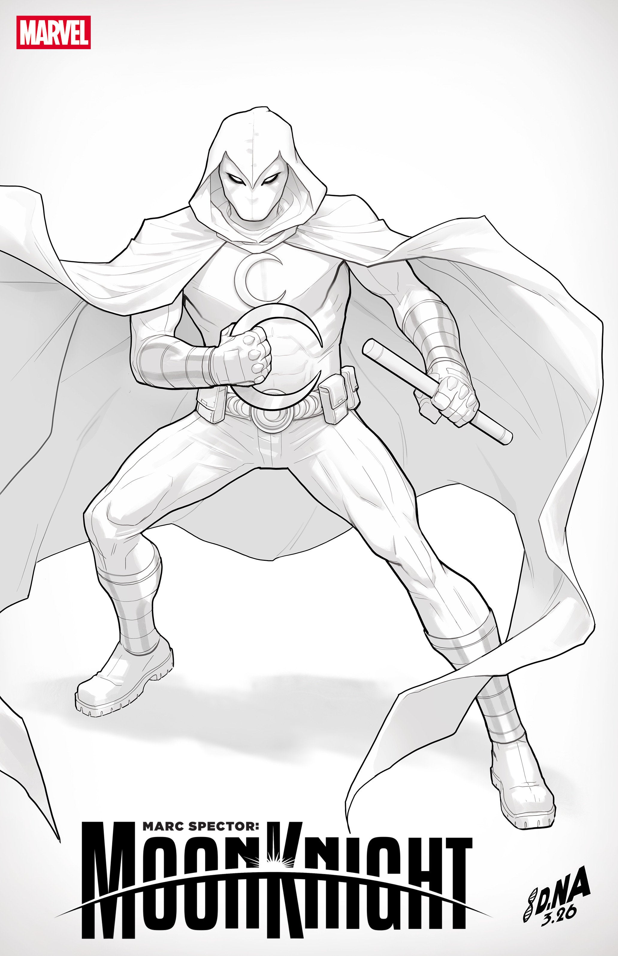 Marc Spector: Moon Knight #3 David Nakayama Color Block White Variant | L.A. Mood Comics and Games