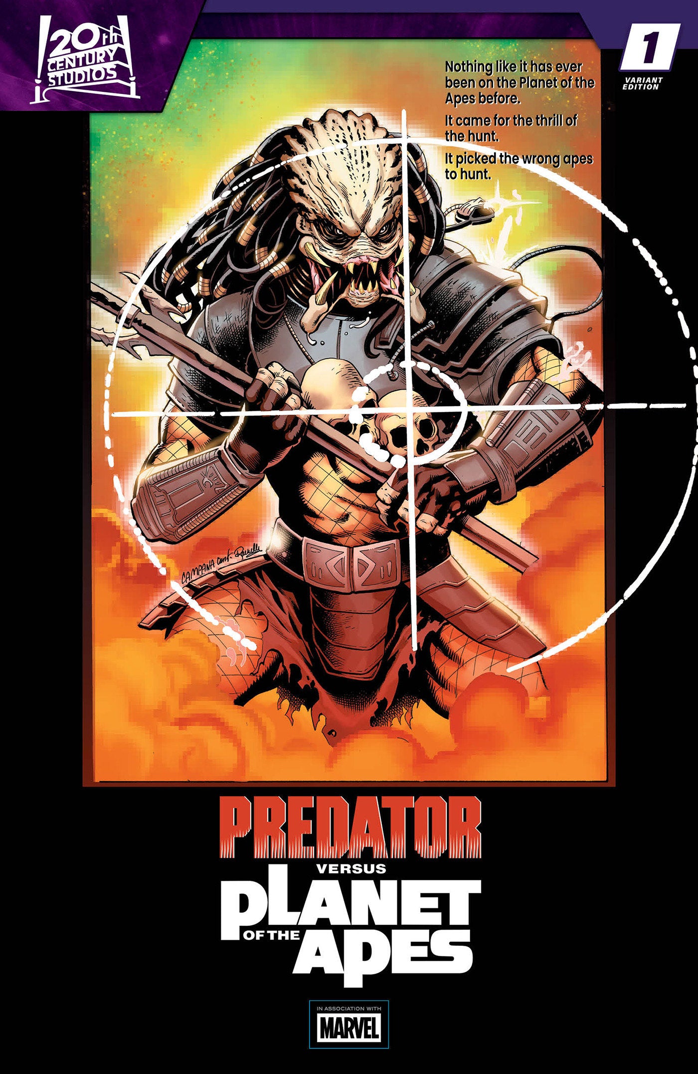 Predator vs. The Planet Of The Apes #1 Chris Campana Movie Poster Homage Variant | L.A. Mood Comics and Games