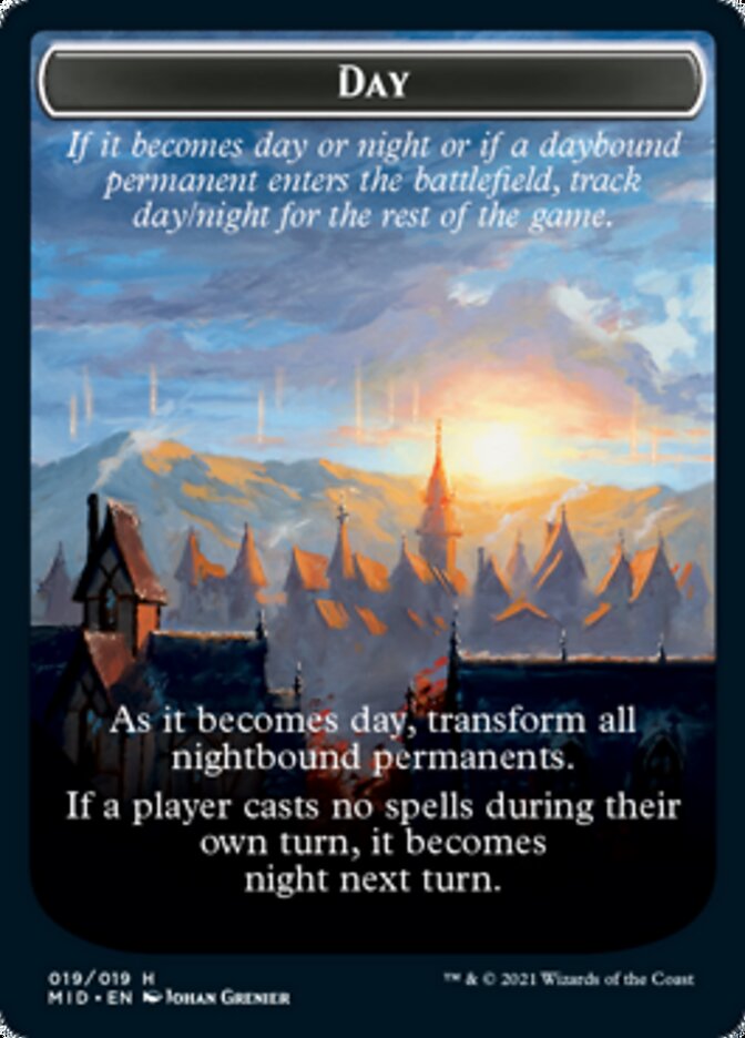 Day // Night Double-Sided Token [Innistrad: Midnight Hunt Tokens] | L.A. Mood Comics and Games