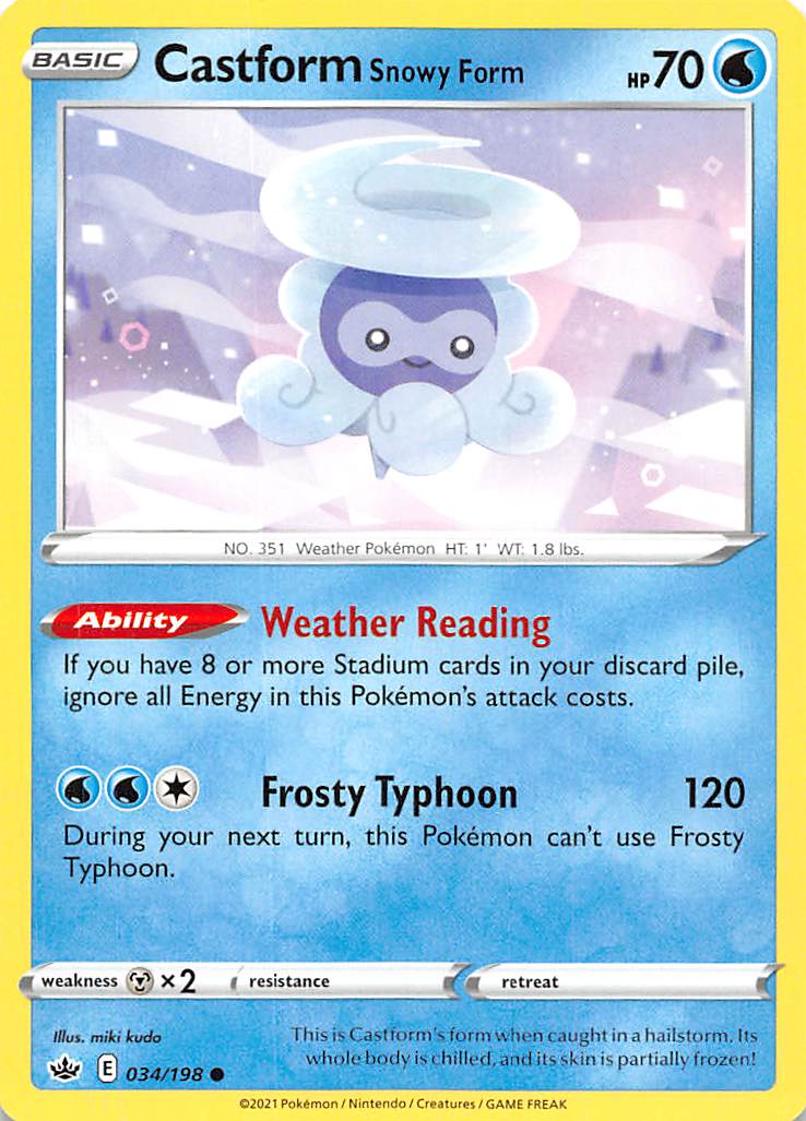 Castform Snowy Form (034/198) [Sword & Shield: Chilling Reign] | L.A. Mood Comics and Games