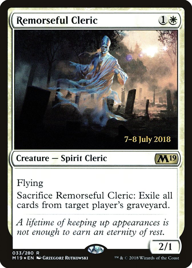 Remorseful Cleric [Core Set 2019 Prerelease Promos] | L.A. Mood Comics and Games