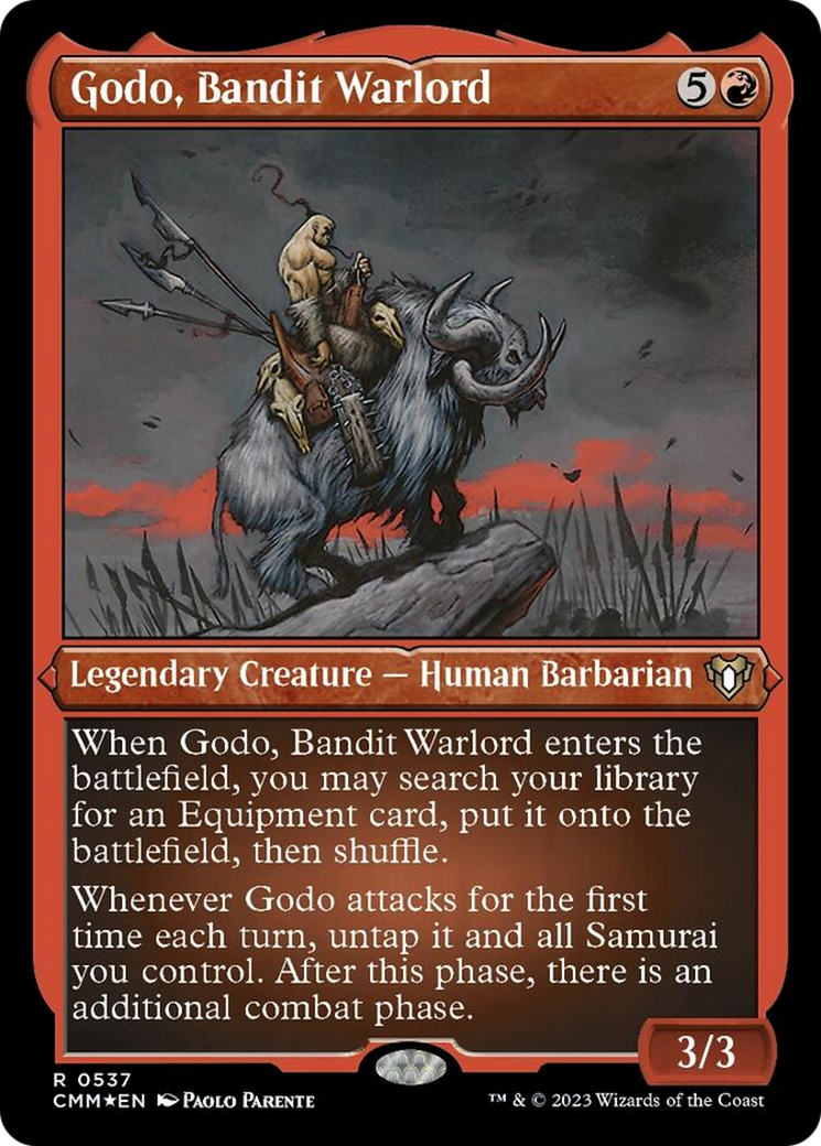 Godo, Bandit Warlord (Foil Etched) [Commander Masters] | L.A. Mood Comics and Games
