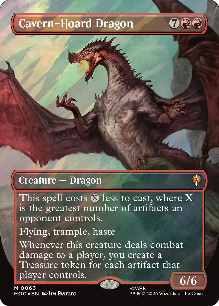 Cavern-Hoard Dragon (Borderless) (Surge Foil) [The Hobbit: Eternal-Legal] | L.A. Mood Comics and Games