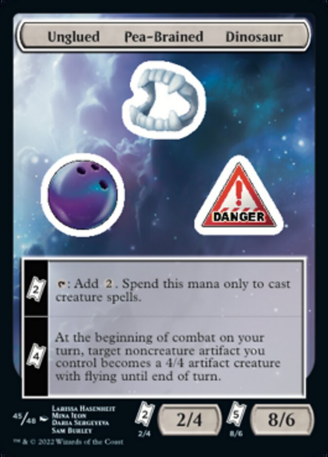 Unglued Pea-Brained Dinosaur [Unfinity Stickers] | L.A. Mood Comics and Games